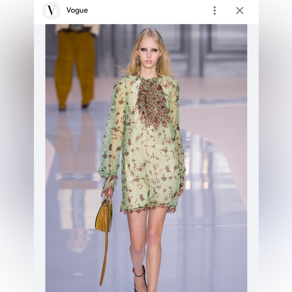 NWT Chloé 2017 Fall Ready to Wear Runway Green Dress Size